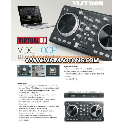 USB Audio Interface Portable USB DJ Controller dj mixer controller /dj controller / USB Midi Controller for Mac or PC